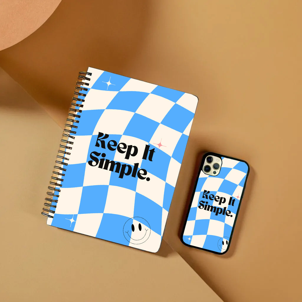 Keep it Simple A5 Notebook & Phone Glass Cover Combo