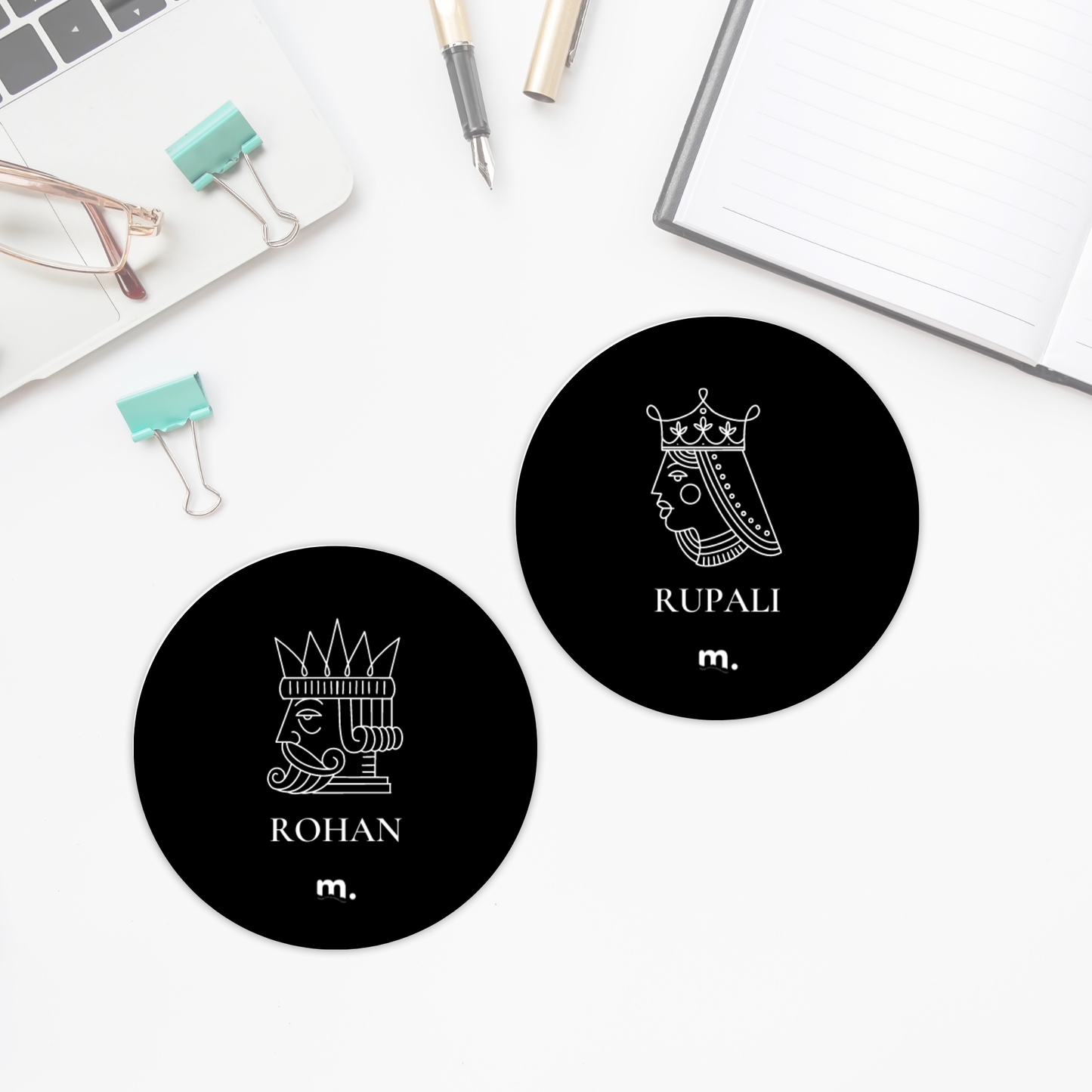 King Queen Meeraki Couple Coasters