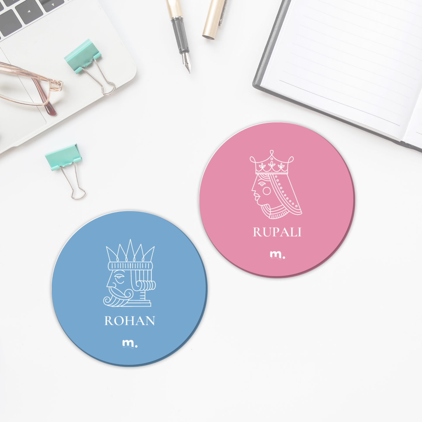King Queen Meeraki Couple Coasters