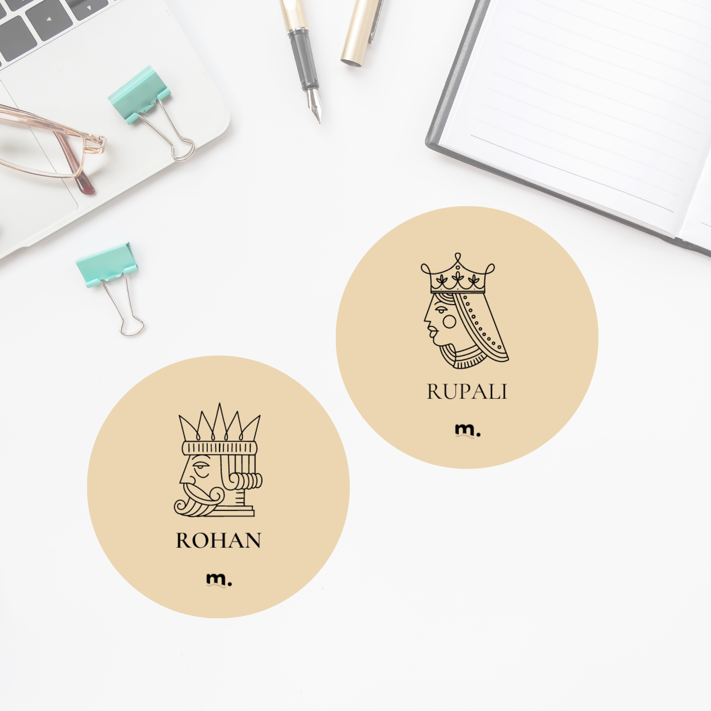 King Queen Meeraki Couple Coasters
