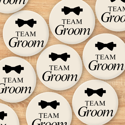 Team Groom Wedding Badges