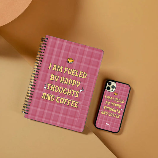 Coffee & Good Thoughts A5 Notebook & Phone Glass Cover Combo