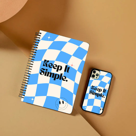 Keep it Simple A5 Notebook & Phone Glass Cover Combo