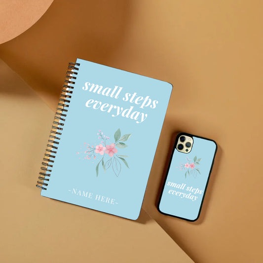 Personalized A5 Notebook & Phone Glass Cover Combo