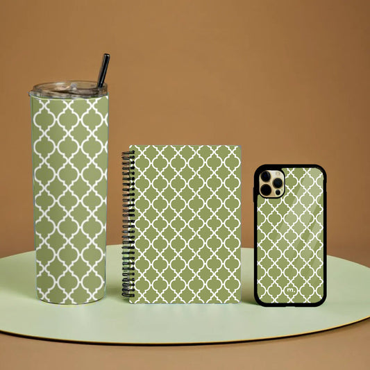 Indian Pattern A5 Notebook | Phone Glass Cover | Tumbler Combo